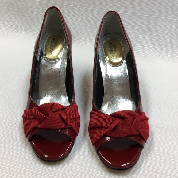Ros Hommerson Red Patent  Leather Heels - Picture 4 of 8